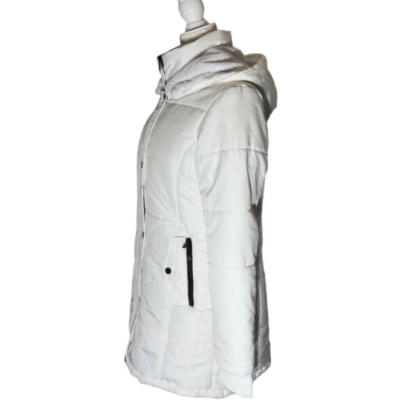 DETAILS INTL Women's White Zipper Hooded Coat with Size PS - Picture 6 of 15